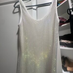 Shimmering White Sleeveless Dress